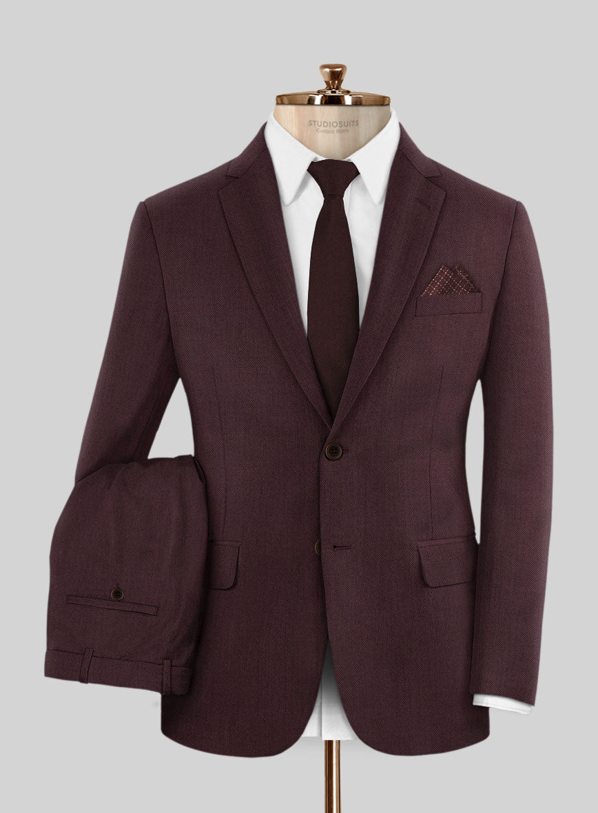 Napolean Stretch Wine Wool Suit - StudioSuits