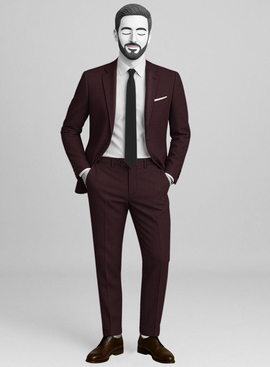 Napolean Stretch Wine Wool Suit - StudioSuits