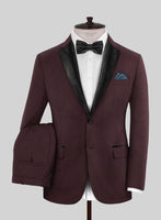 Napolean Stretch Wine Wool Tuxedo Suit - StudioSuits