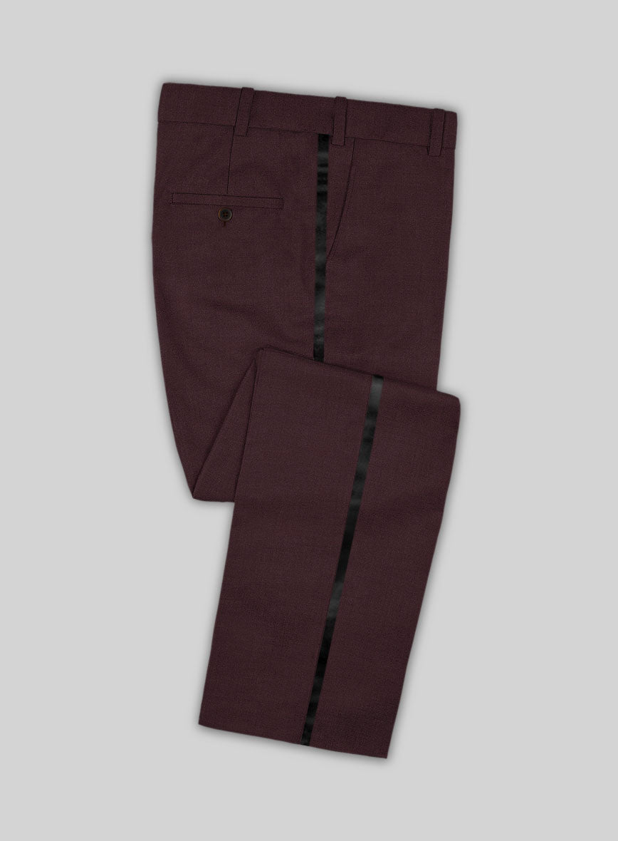 Napolean Stretch Wine Wool Tuxedo Suit - StudioSuits