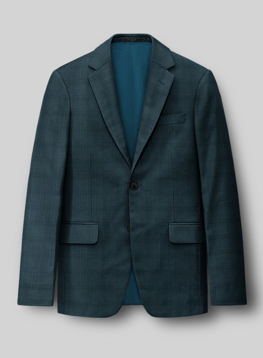 Napolean Teal Glen Jacket - StudioSuits