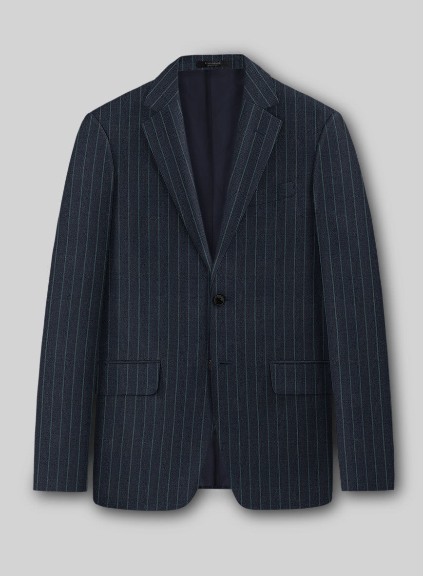 Napolean Thiago Stripe Navy Wool Suit - StudioSuits