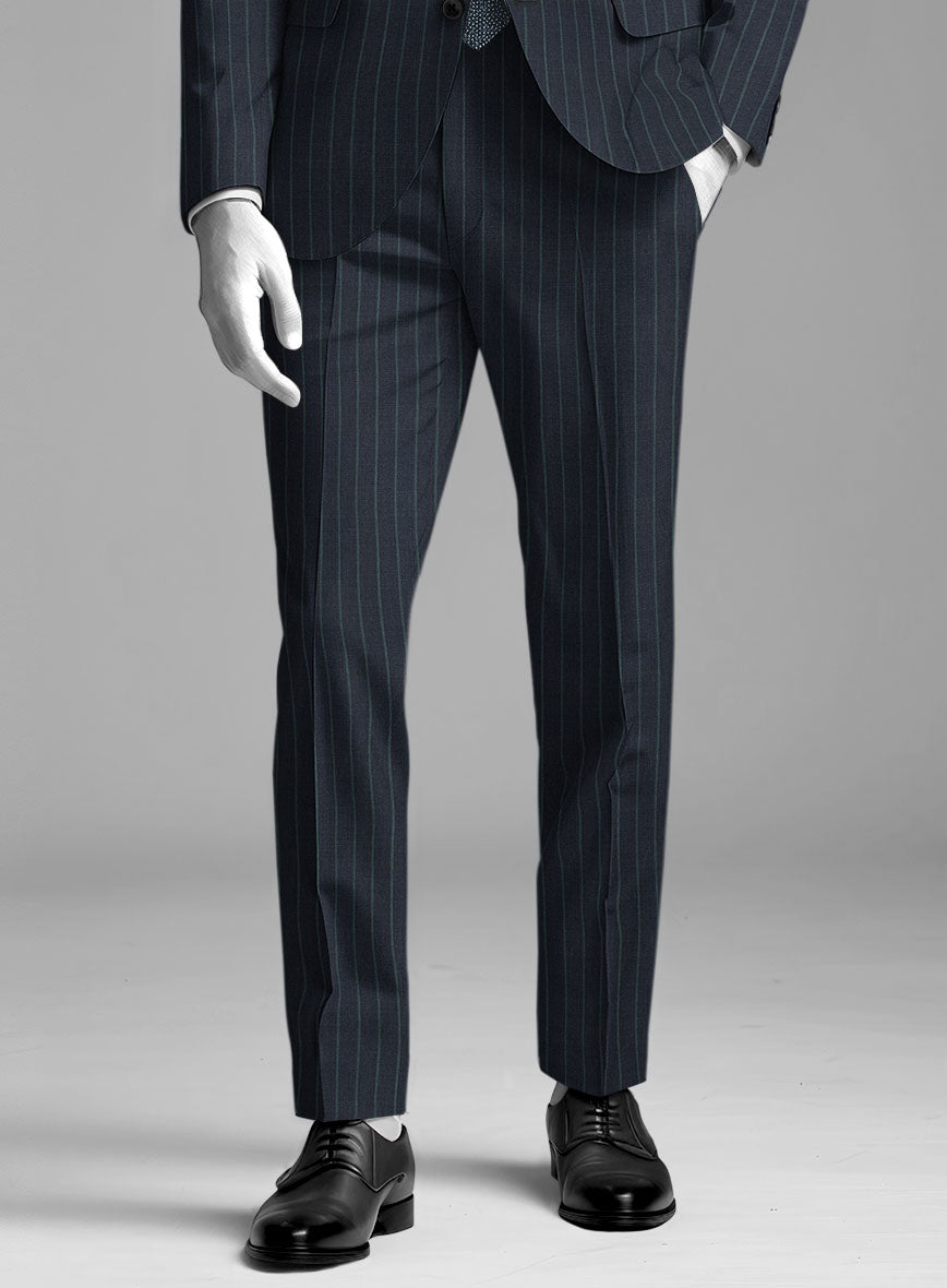 Napolean Thiago Stripe Navy Wool Suit - StudioSuits