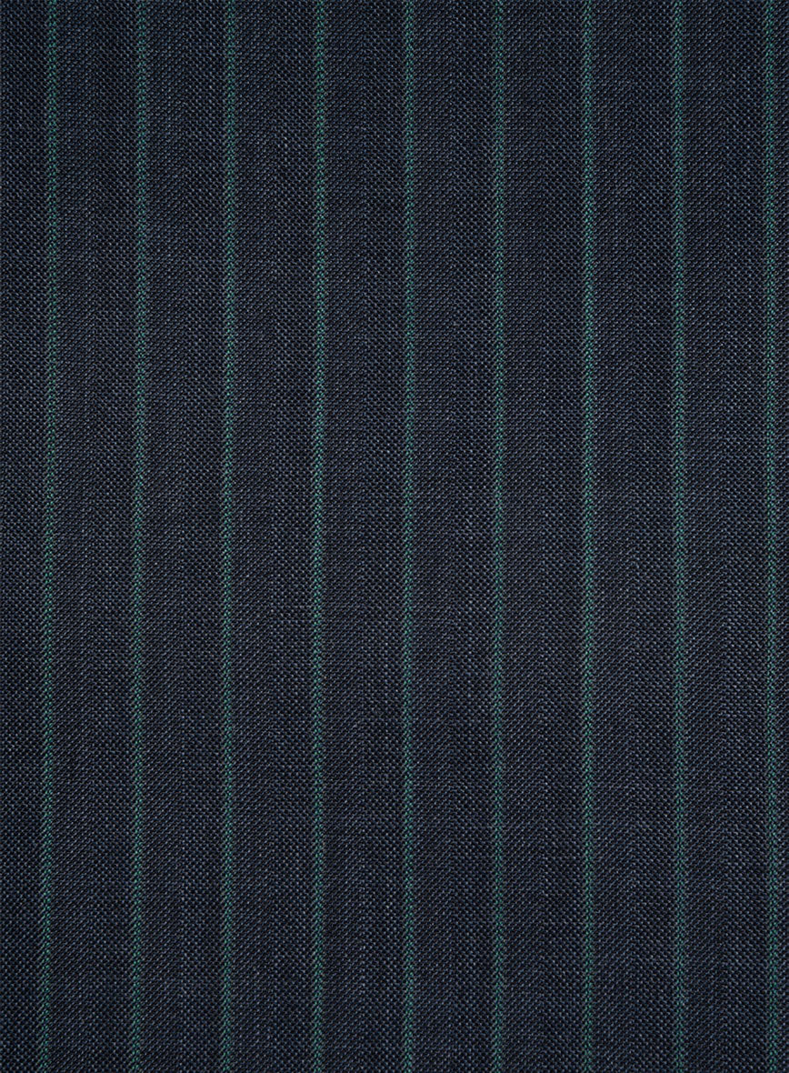 Napolean Thiago Stripe Navy Wool Pants - StudioSuits