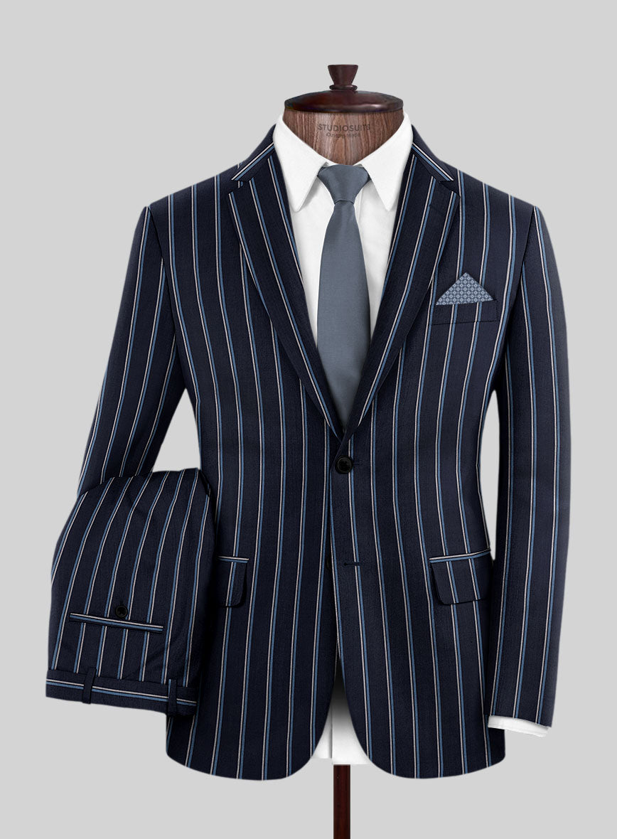 Napolean Vanda Navy Blue Wool Suit - StudioSuits