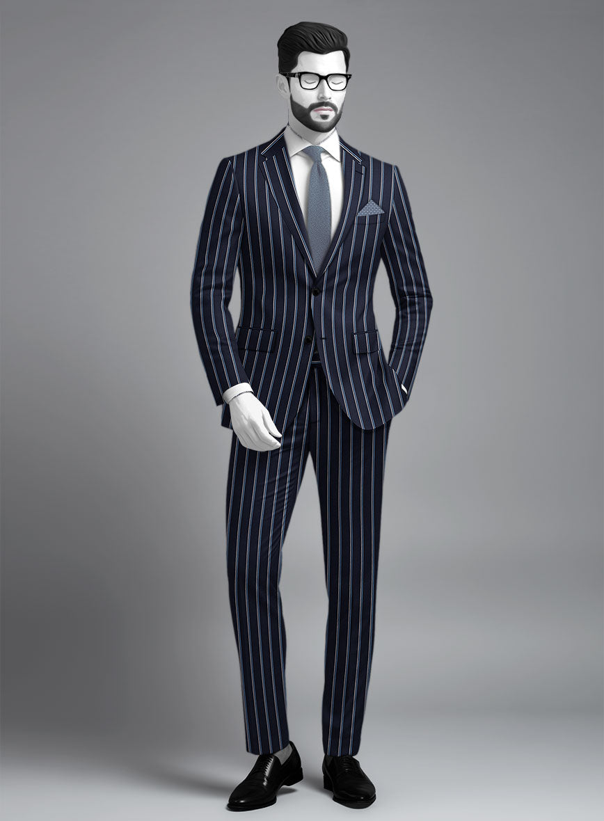 Napolean Vanda Navy Blue Wool Suit - StudioSuits