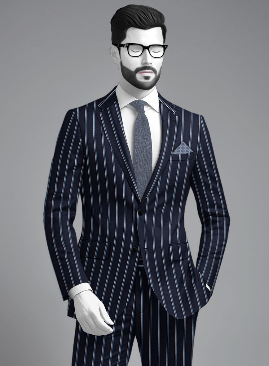 Napolean Vanda Navy Blue Wool Suit - StudioSuits