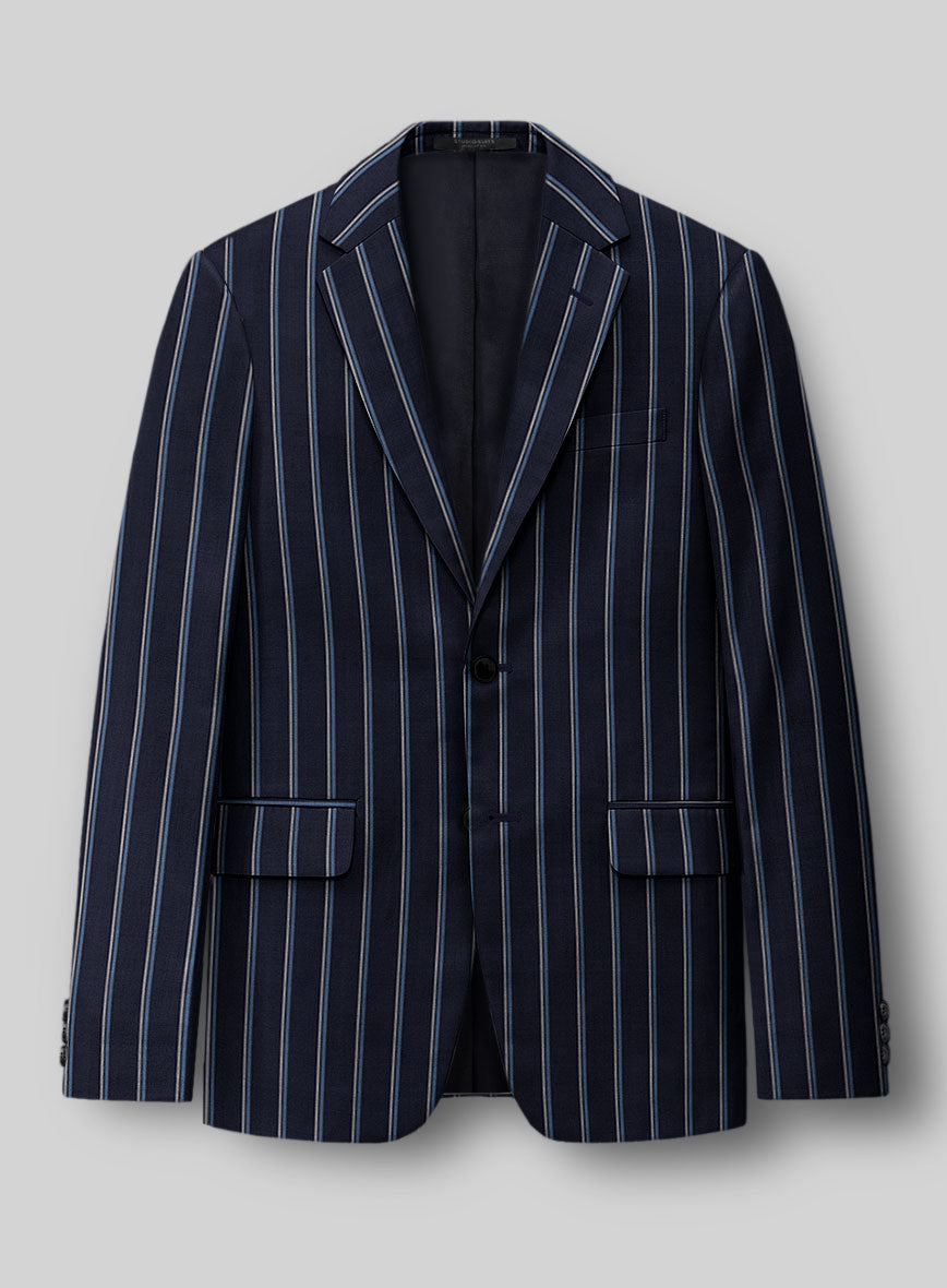 Napolean Vanda Navy Blue Wool Suit - StudioSuits