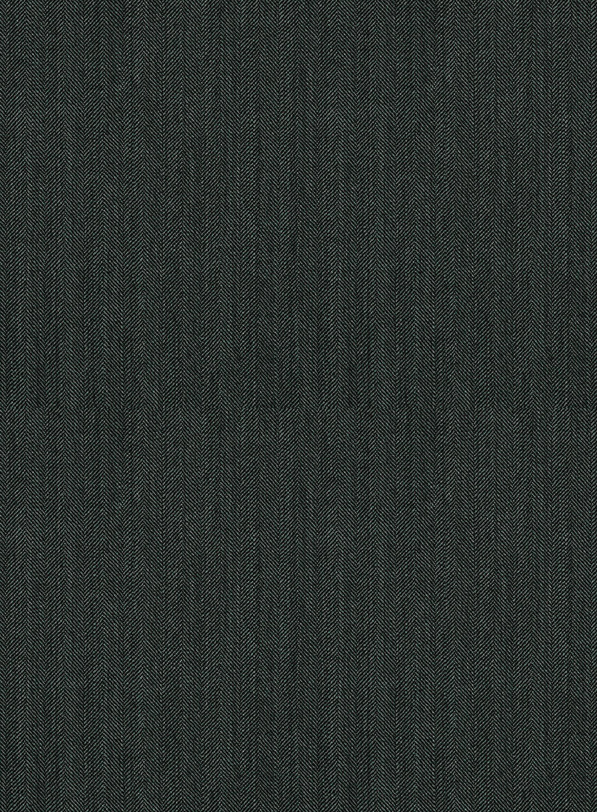 Napolean Verdiano Herringbone Green Wool Suit - StudioSuits
