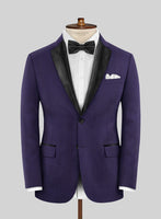 Napolean Violet Wool Tuxedo Jacket - StudioSuits