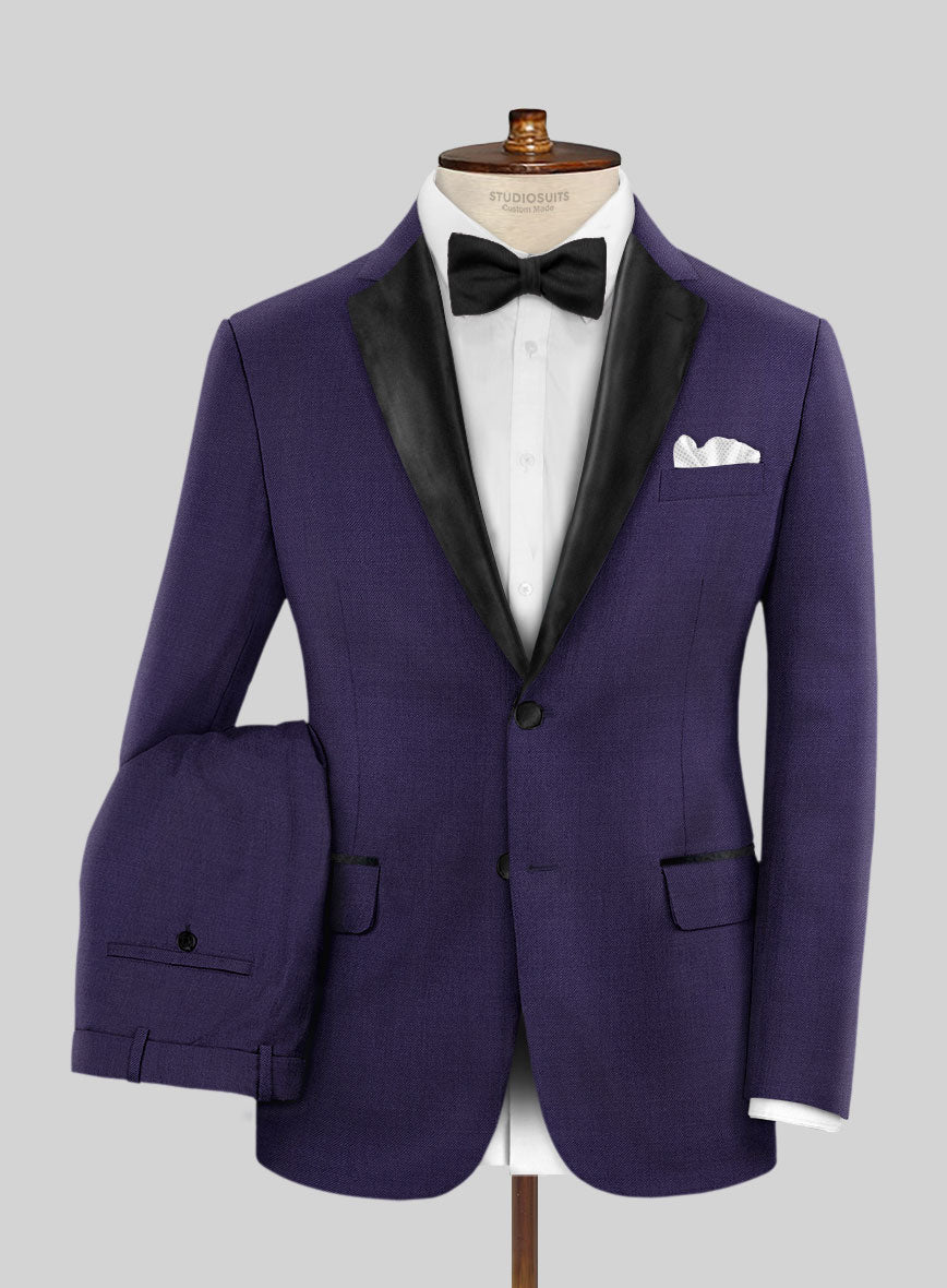 Napolean Violet Wool Tuxedo Suit - StudioSuits