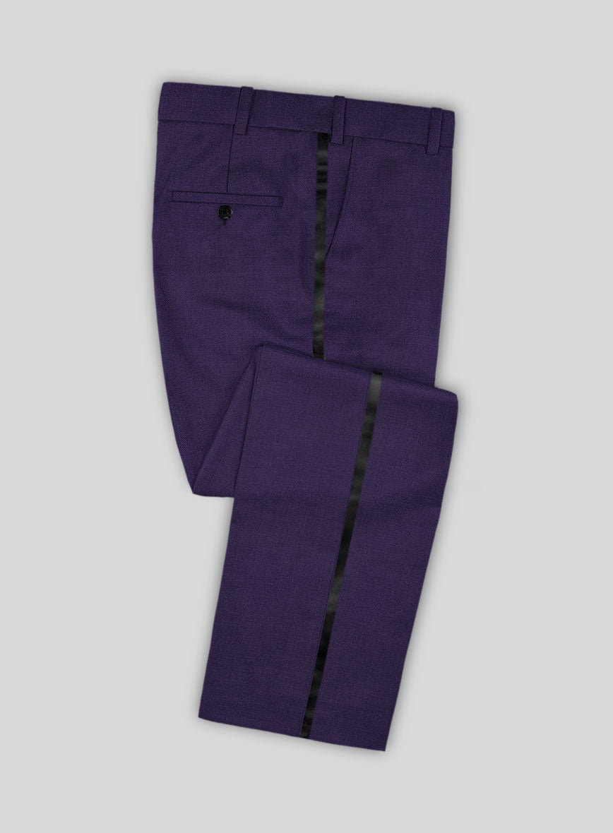 Napolean Violet Wool Tuxedo Suit - StudioSuits