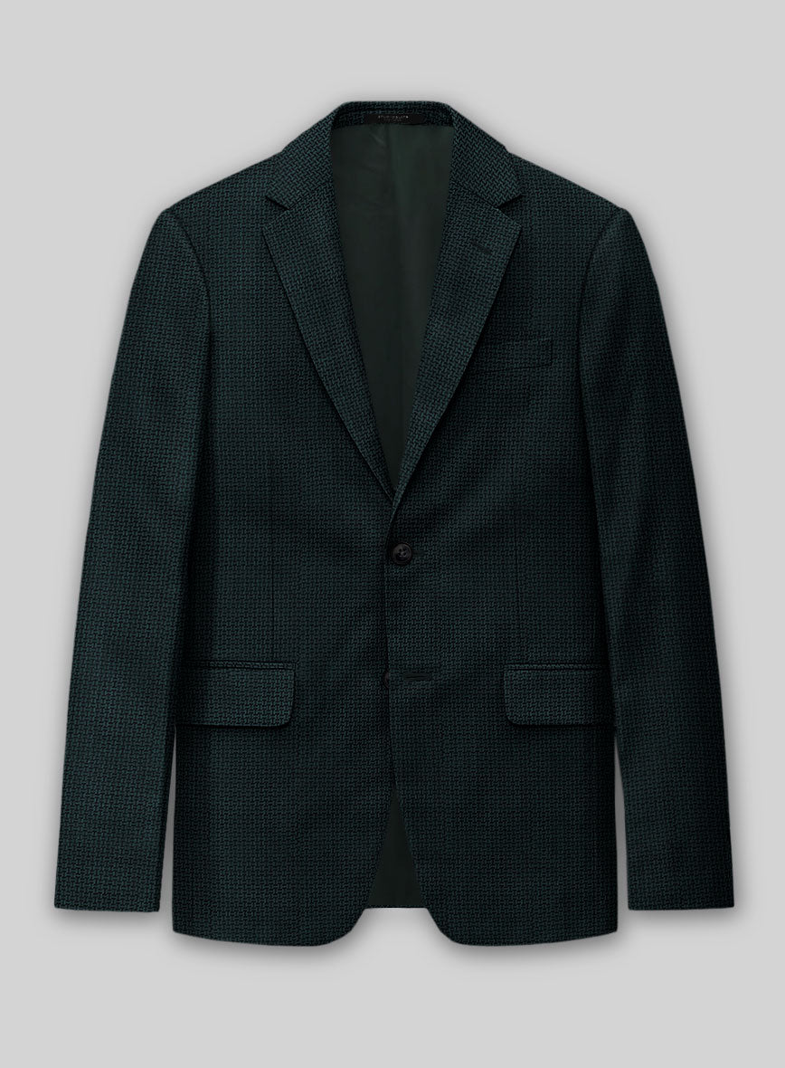 Napolean Vionnet Interweave Green Wool Jacket - StudioSuits