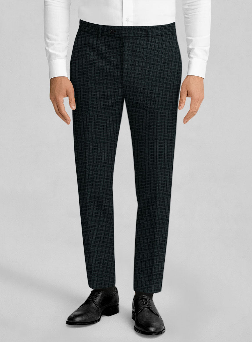 Napolean Vionnet Interweave Green Wool Pants - StudioSuits