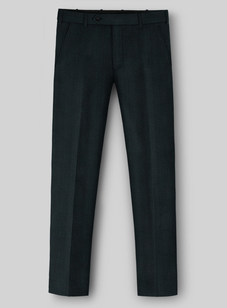 Napolean Vionnet Interweave Green Wool Pants - StudioSuits