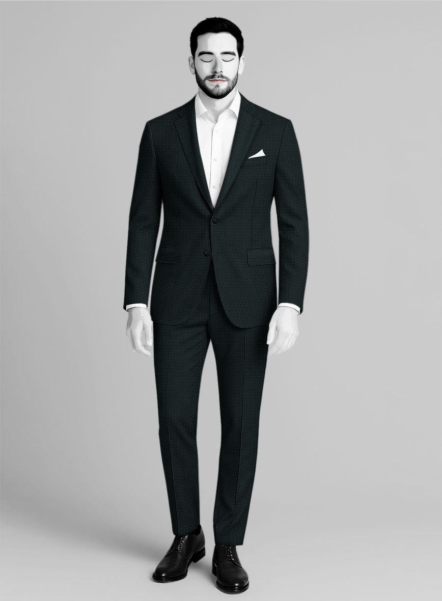 Napolean Vionnet Interweave Green Wool Suit - StudioSuits