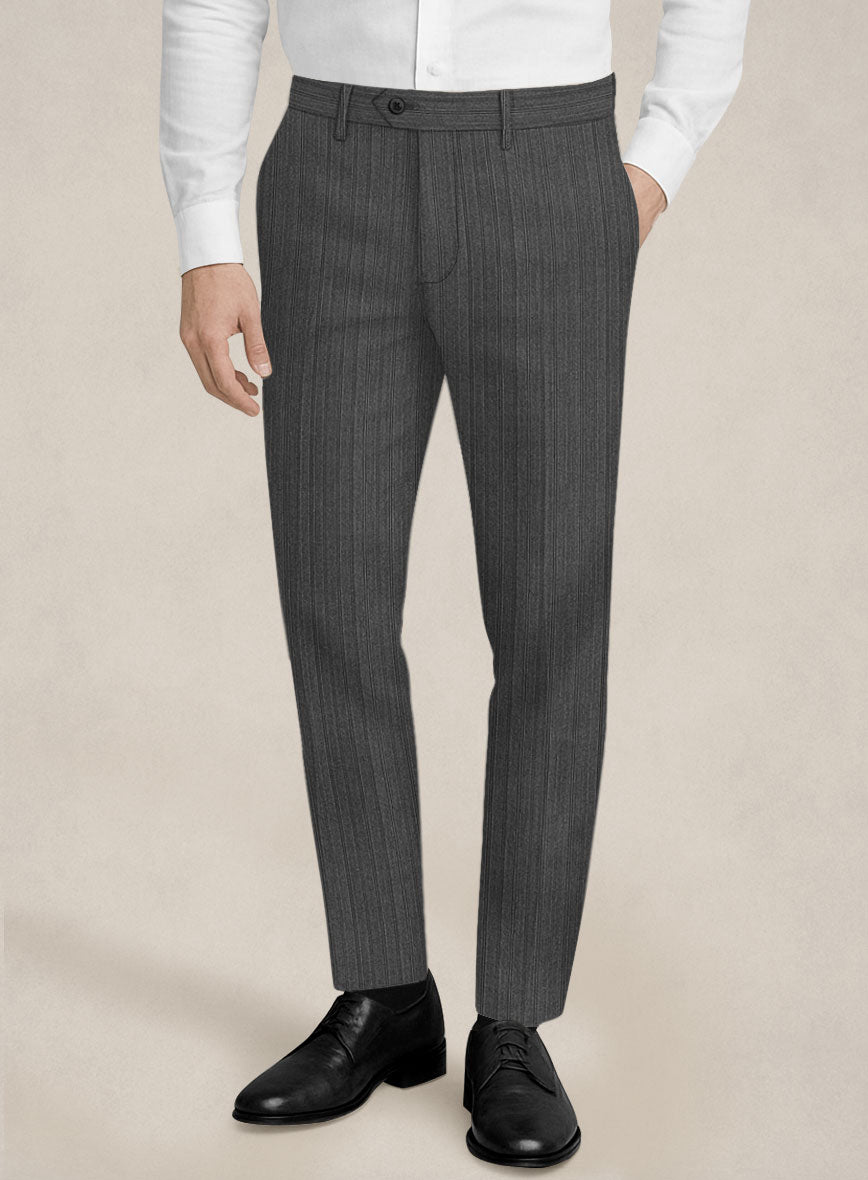 Napolean Vistano Stripe Wool Pants - StudioSuits