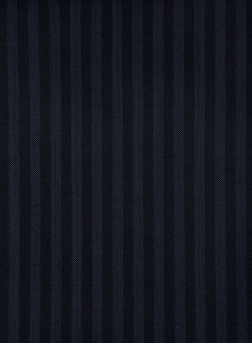 Napolean Vittore Stripe Ink Blue Wool Pants - StudioSuits