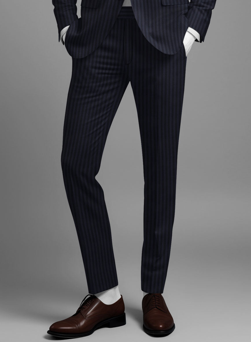 Napolean Vittore Stripe Ink Blue Wool Suit