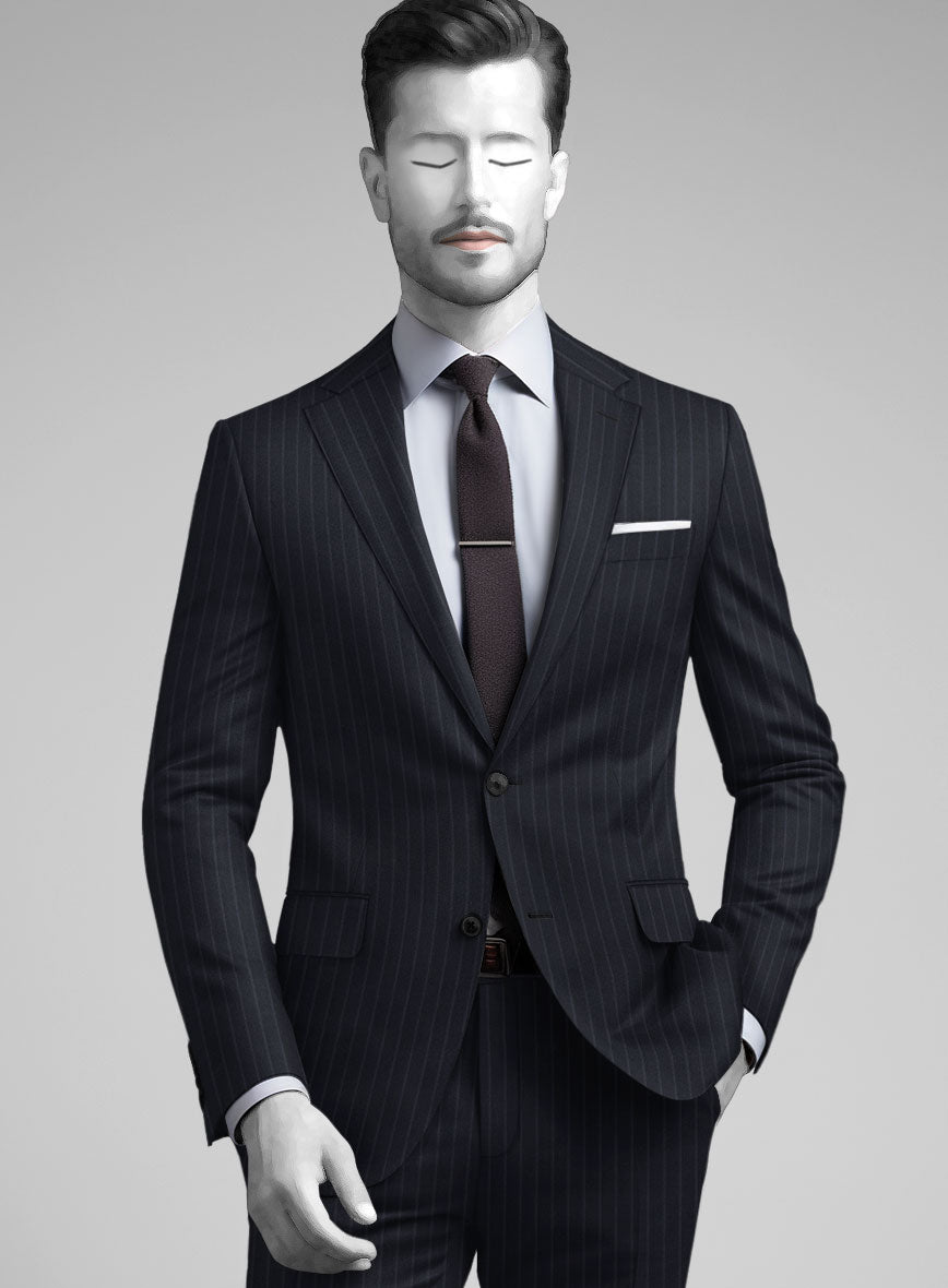 Napolean Windsor Blue Stripe Wool Suit - StudioSuits