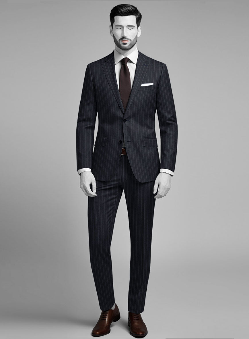 Napolean Windsor Blue Stripe Wool Suit - StudioSuits