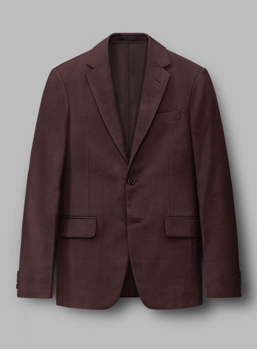 Napolean Wine Wool Jacket - StudioSuits