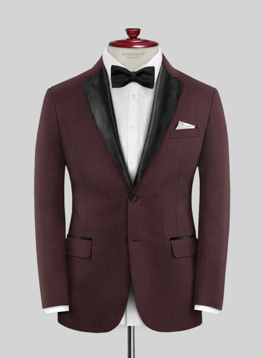 Napolean Wine Wool Tuxedo Jacket