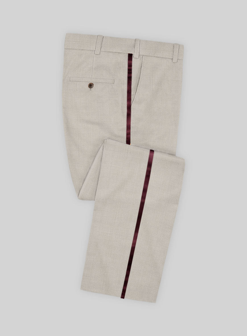 Napolean Wool Muted Beige Tuxedo Suit - StudioSuits