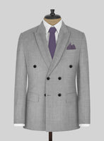Napolean Worsted Light Gray Wool Suit - StudioSuits