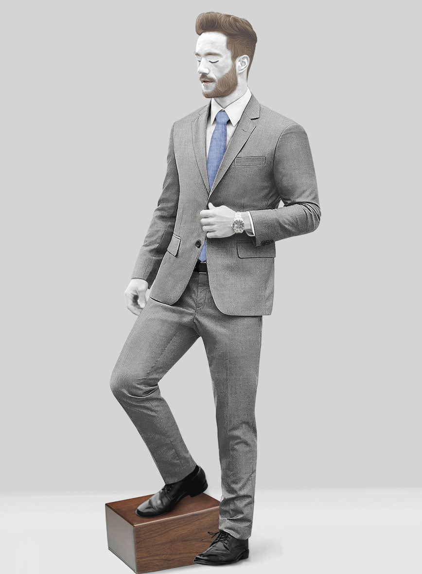 Napolean Worsted Light Gray Wool Suit - StudioSuits