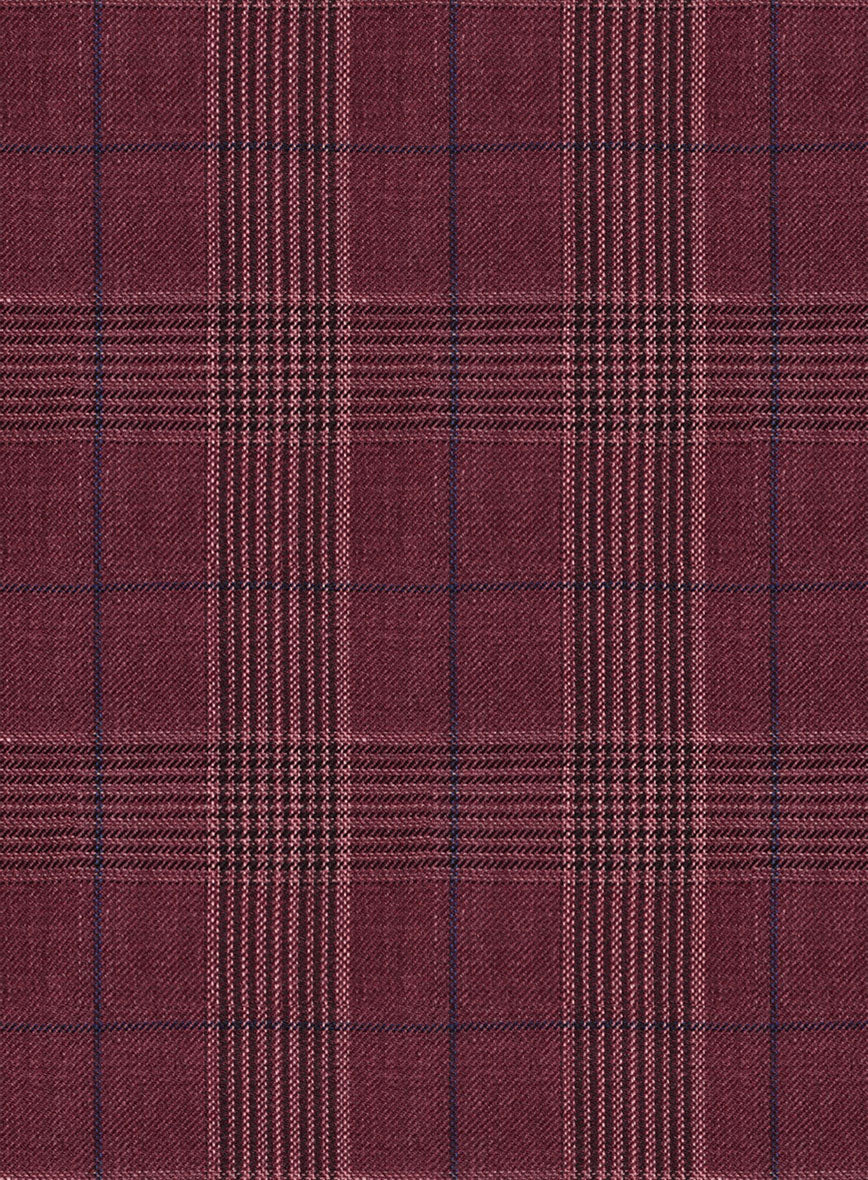 Napolean Xina Tartan Maroon Wool Jacket - StudioSuits