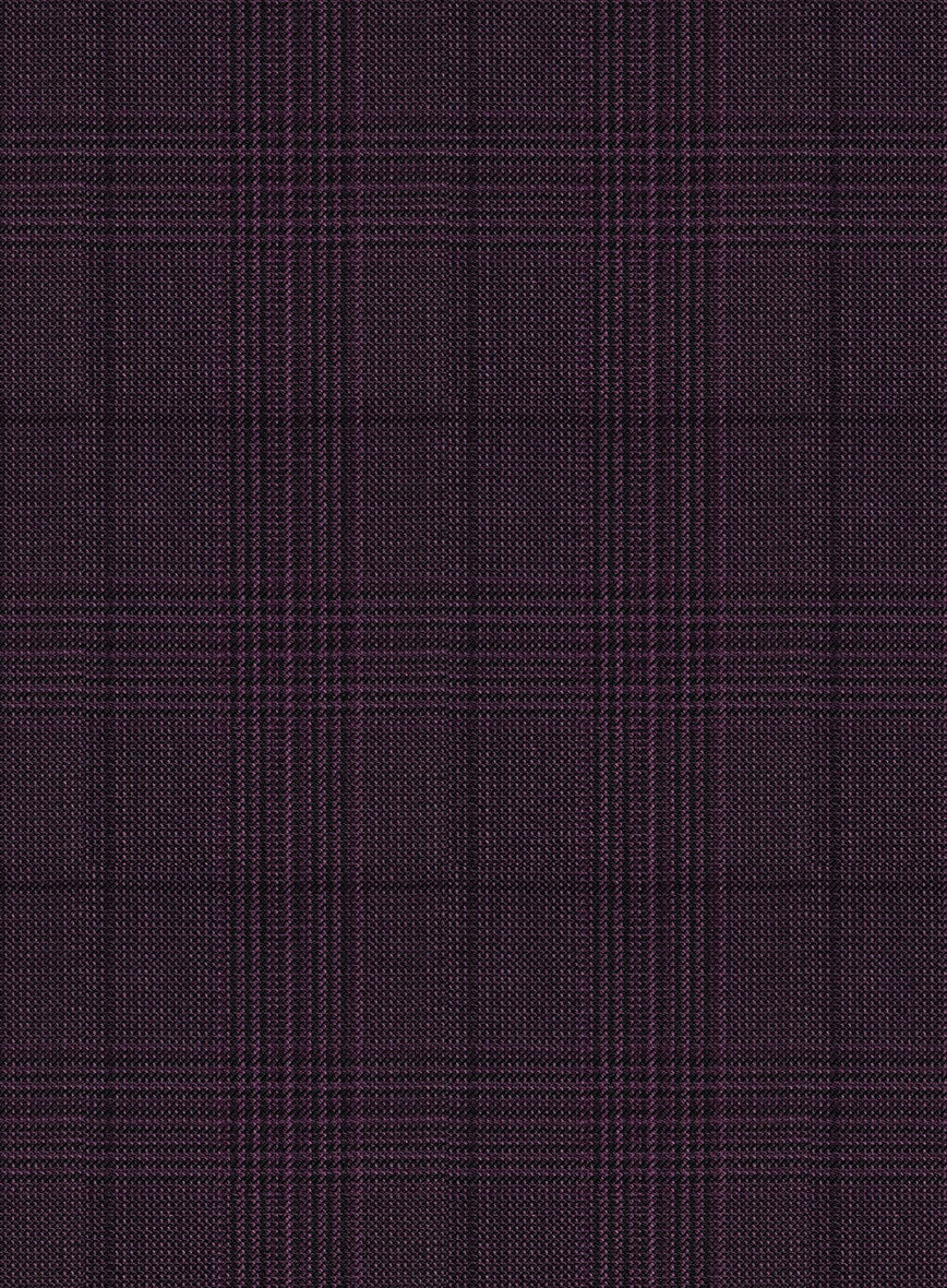 Napolean Xina Tartan Purple Wool Suit - StudioSuits