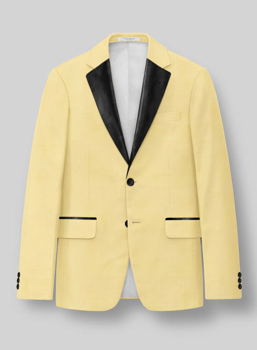 Napolean Yellow Wool Tuxedo Jacket - StudioSuits