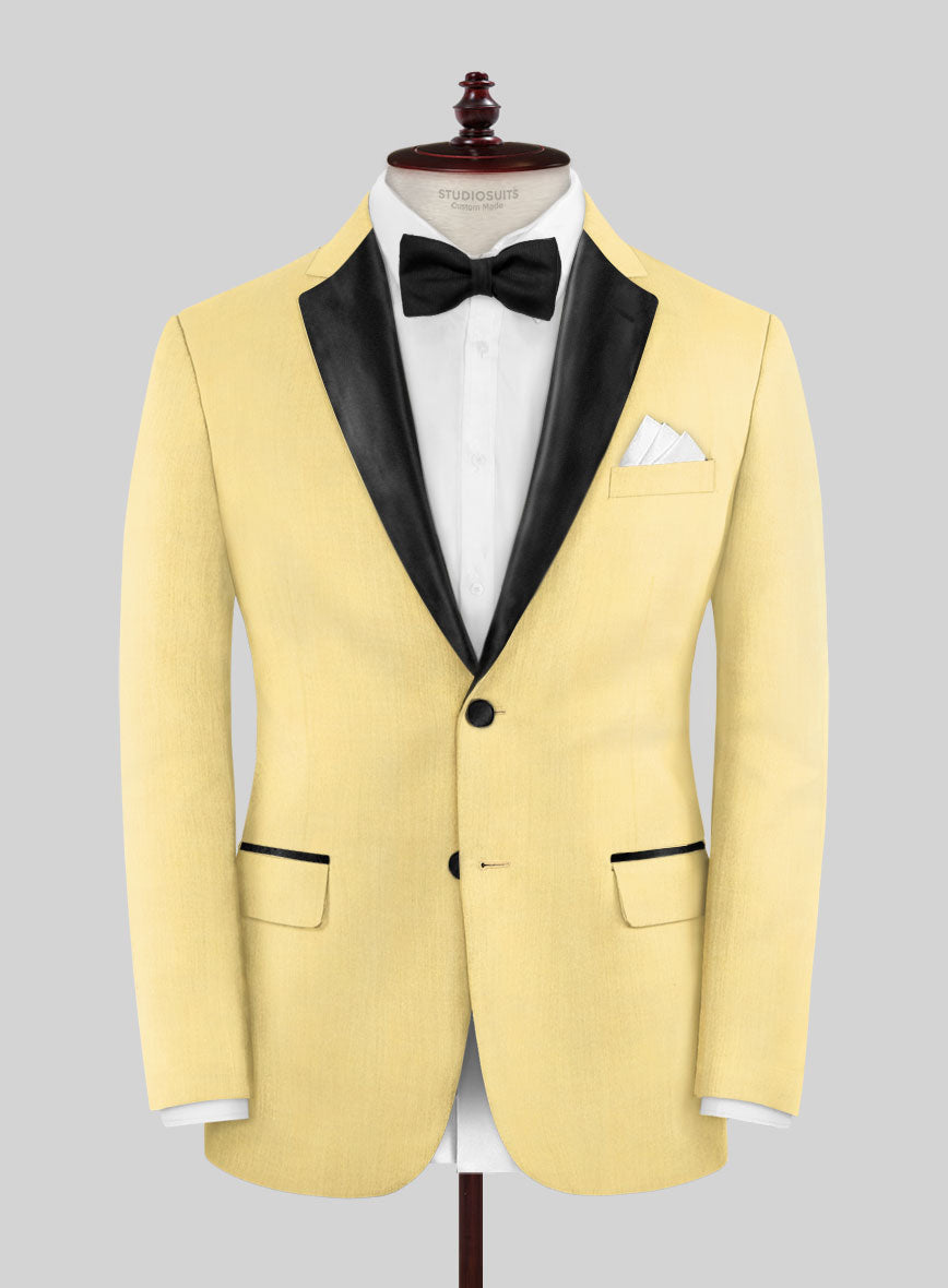slim fit dress slacks Men's Napolean Wool Yellow Tuxedo Suit by StudioSuits