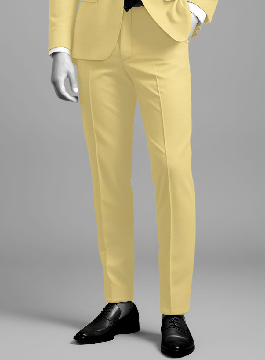 Men's Napolean Yellow Wool Pants by StudioSuits