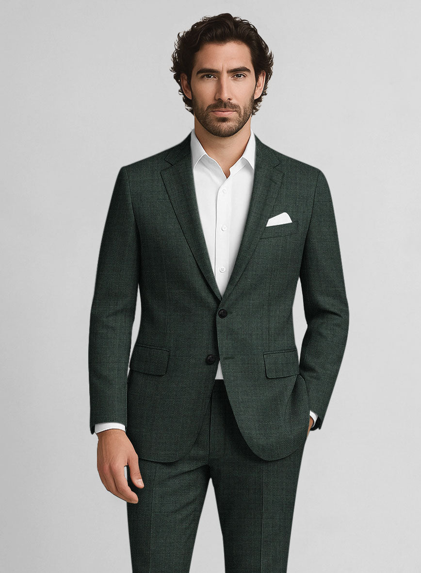 Napolean Zervano Sharkskin Green Wool Jacket - StudioSuits