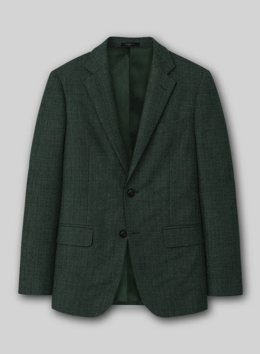 Napolean Zervano Sharkskin Green Wool Jacket - StudioSuits