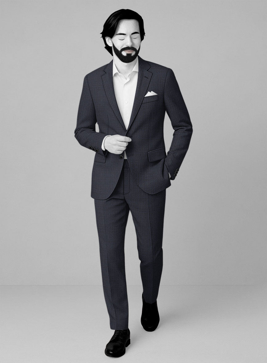 Napolean Retro Navy Wool Suit - StudioSuits