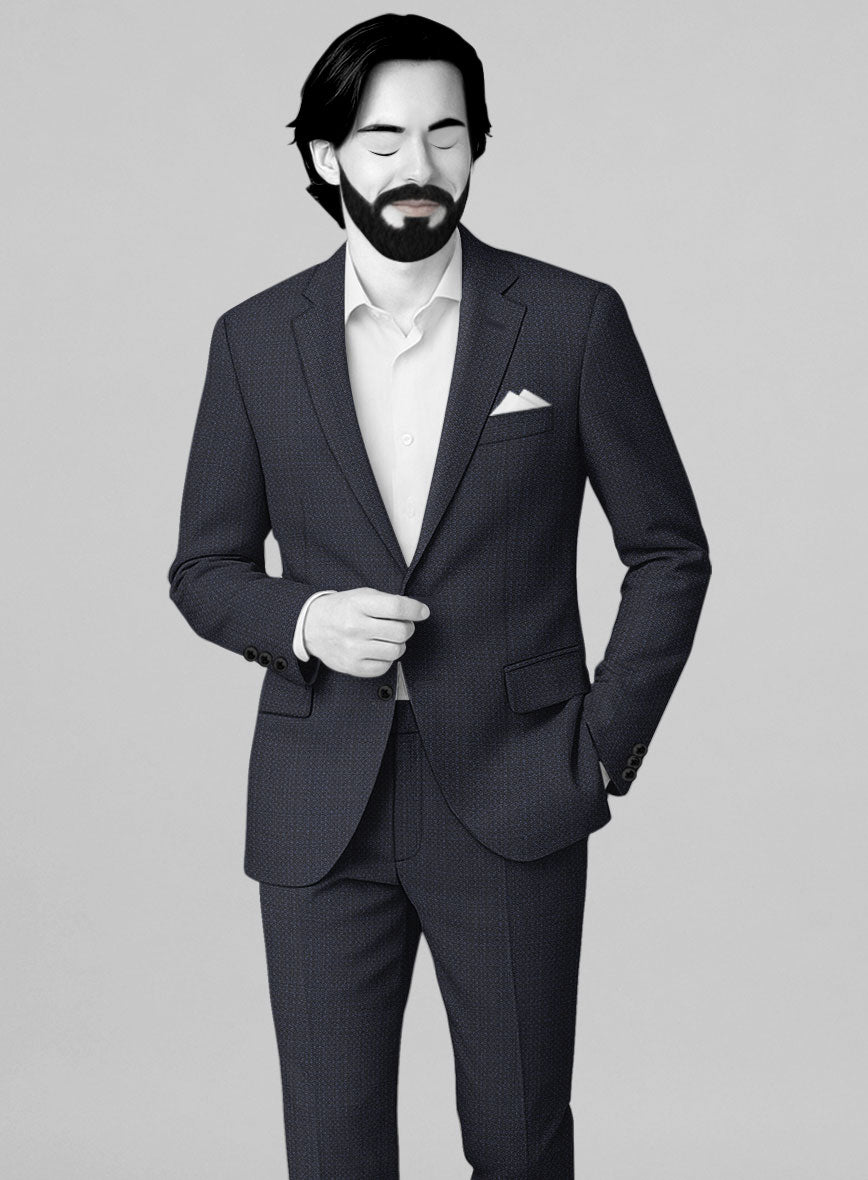 Napolean Retro Navy Wool Suit - StudioSuits