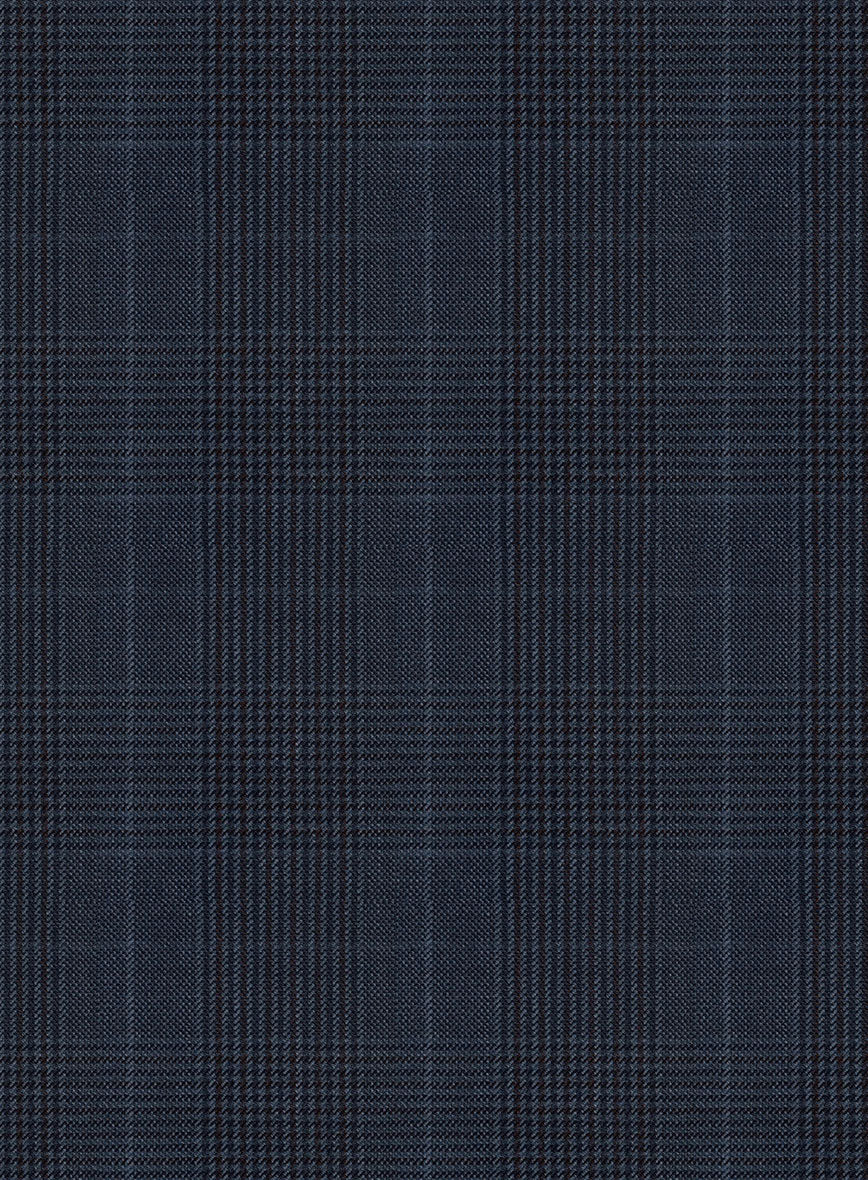 Napolean Canzo Glen Dark Blue Wool Suit - StudioSuits