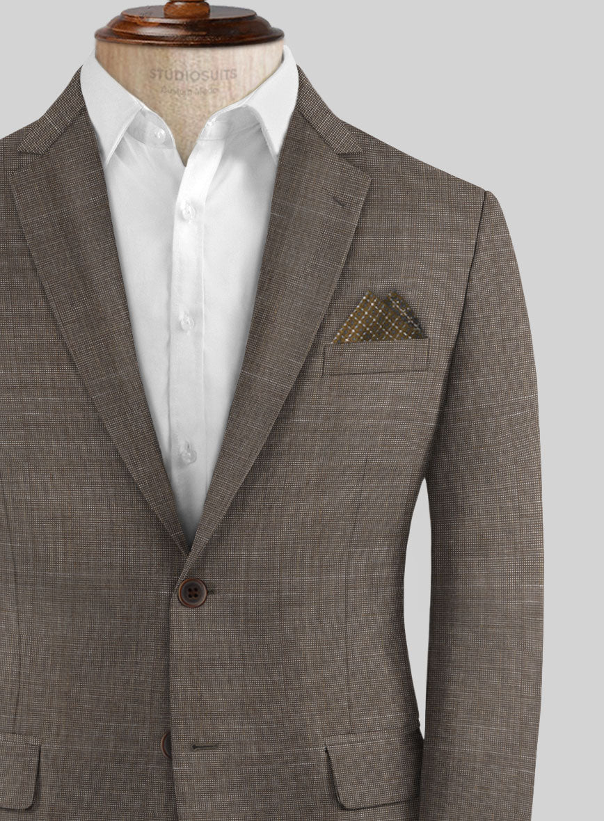 Napolean Ariel Nailhead Dark Brown Wool Jacket - StudioSuits
