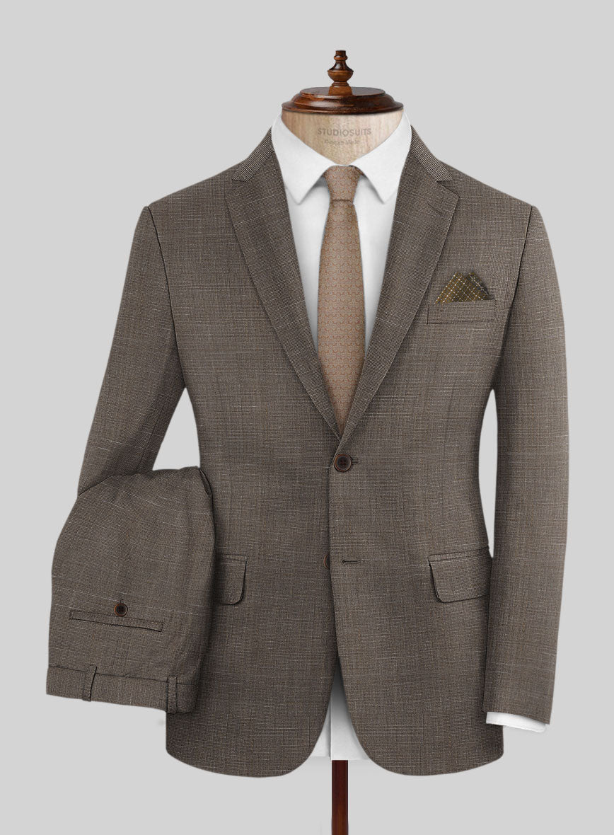 Napolean Ariel Nailhead Dark Brown Wool Suit - StudioSuits