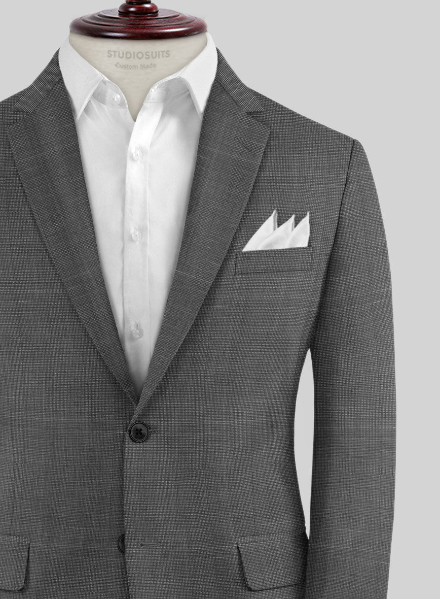 Napolean Ariel Nailhead Gray Wool Jacket - StudioSuits
