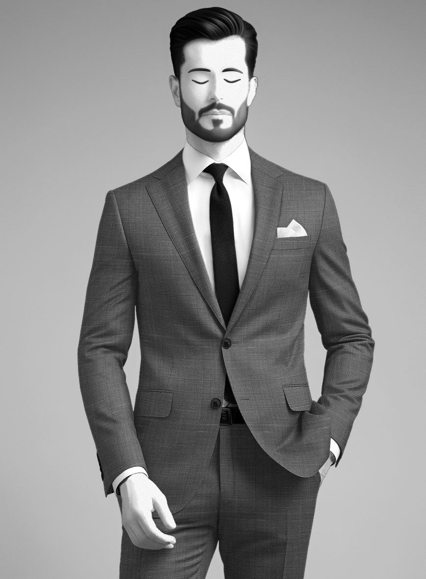 Napolean Ariel Nailhead Gray Wool Jacket - StudioSuits