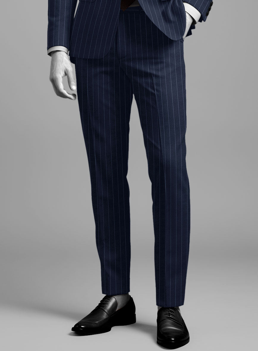 Napolean Broadway Blue Wool Pants - StudioSuits
