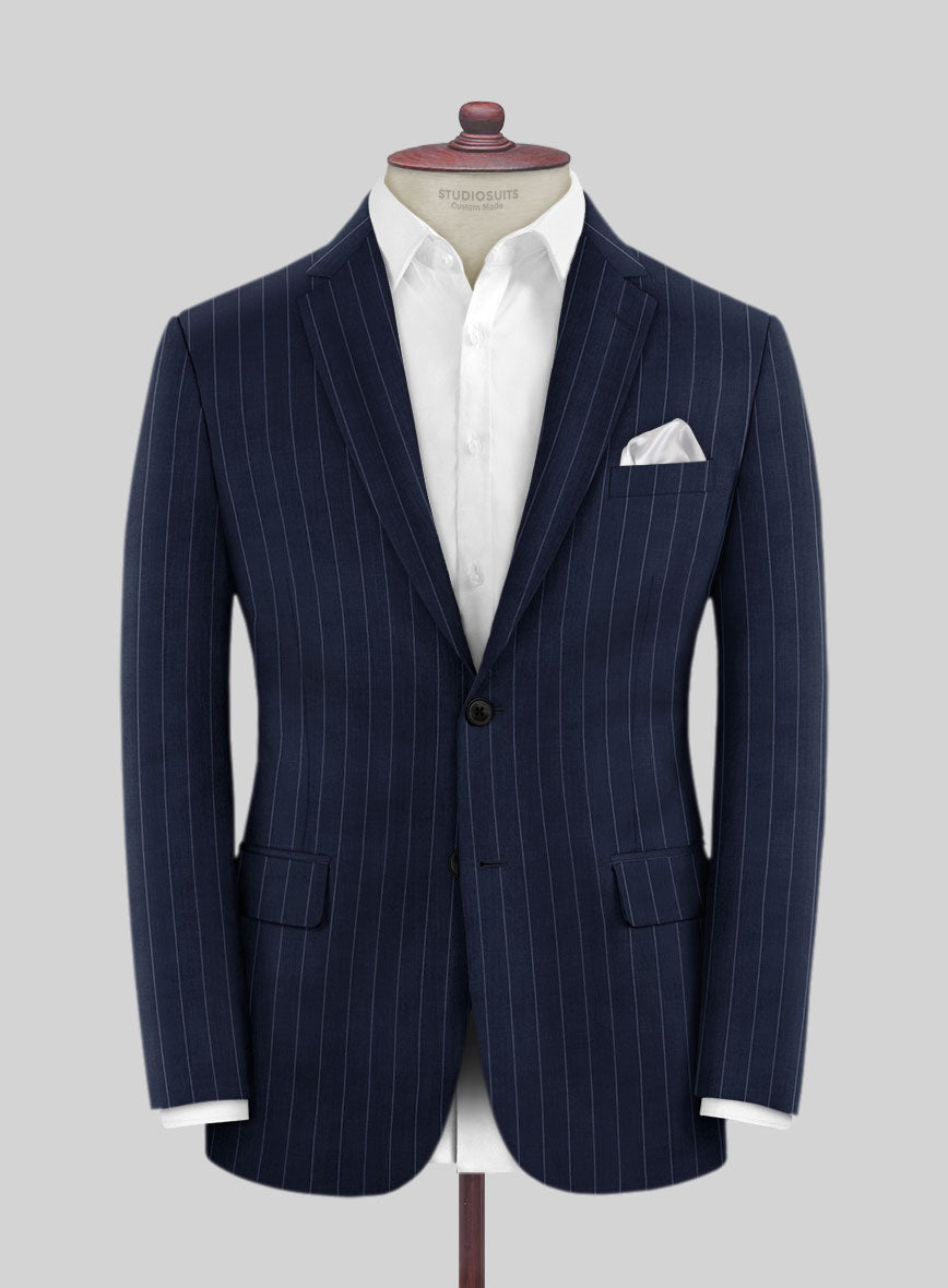 Napolean Broadway Blue Wool Jacket - StudioSuits
