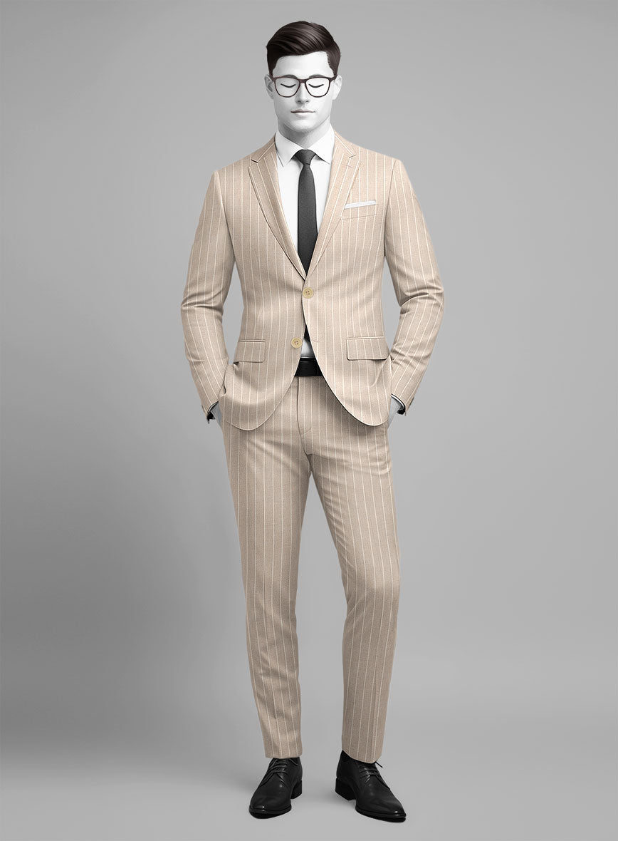 Napolean Como Bar Beige Wool Suit - StudioSuits