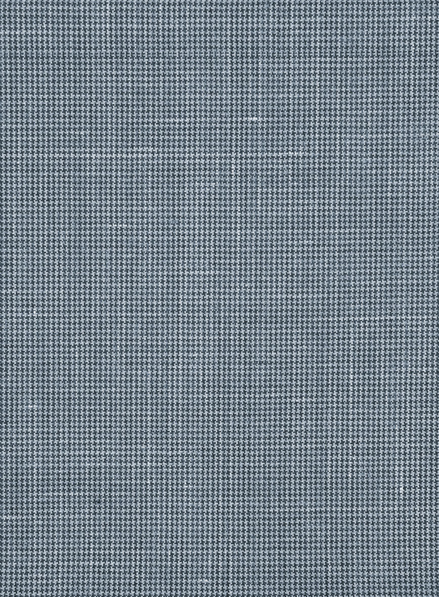 Napolean Costa Mini Houndstooth Blue Wool Pants - StudioSuits