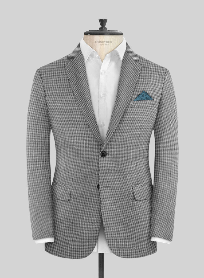 Napolean costa Mini Houndstooth Gray Wool Jacket - StudioSuits