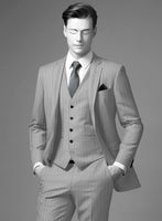 Napolean Genova Stripe Gray Wool Jacket - StudioSuits